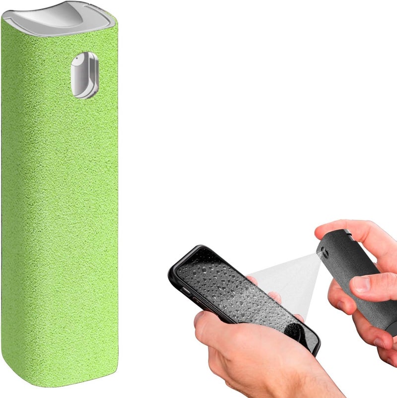 iO CLEAN Mini Screen Cleaner Spray – Finger Proof Screen Cleaner for Smartphones, iPads, MacBooks, Laptops, Car Screens, Touchscreens – 3in1 Mist Cleaner, Microfiber Cloth and Protective Cover (Green) - Image 1